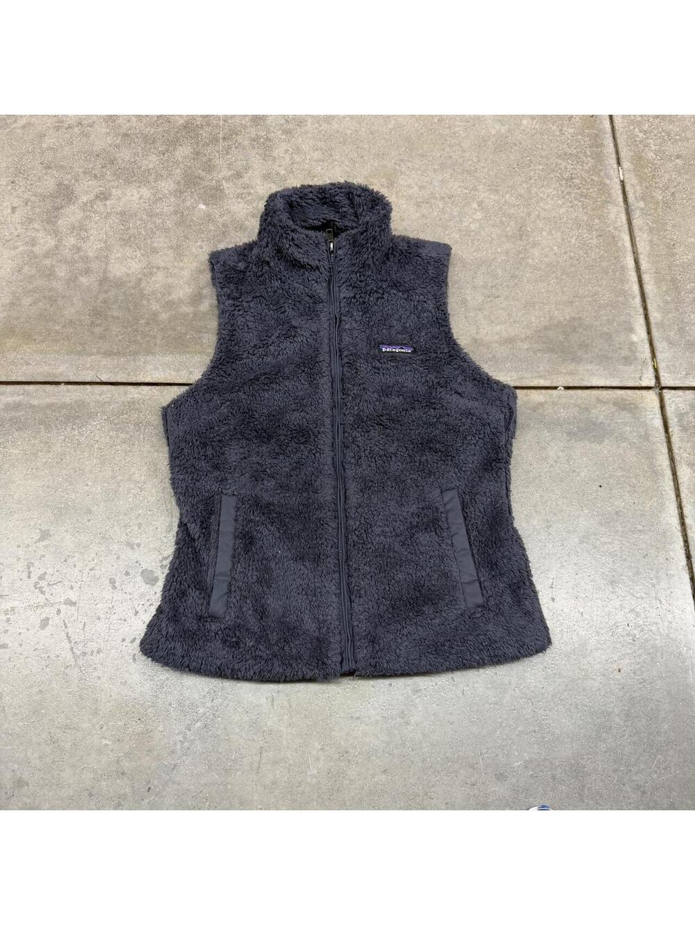 vintage patagonia los gatos dark grey fleece vest size small WOMENS
